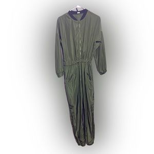 Utility Jogger Jumpsuit Olive Green Large Long Sleeve
